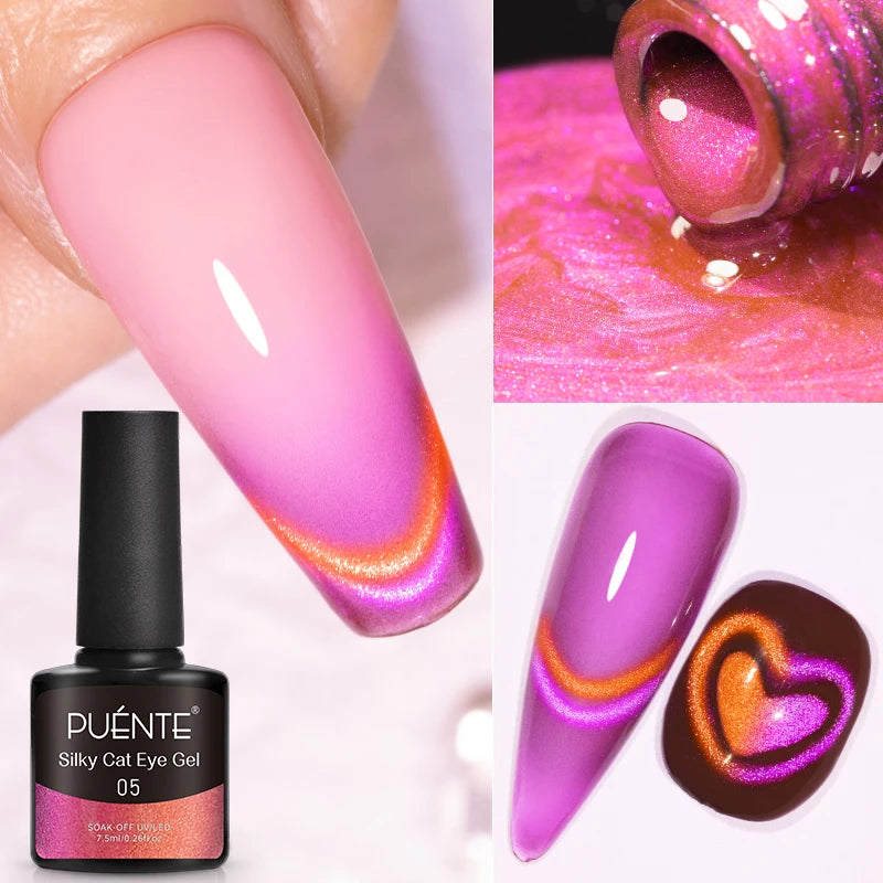 3D Sculpture Gel Nail Polish 15ml - Professional Soak Off Formula Permanent Makeup Machines Silky Cat Eye 05 Tidesmit