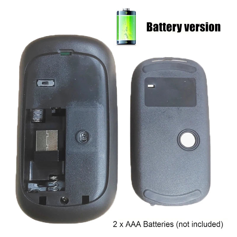 Wireless Mouse with 2.4G Bluetooth-compatible Dual Modes, 1600 DPI Adjustable, Silent Clicking, Portable Ergonomic Laptop Mouse