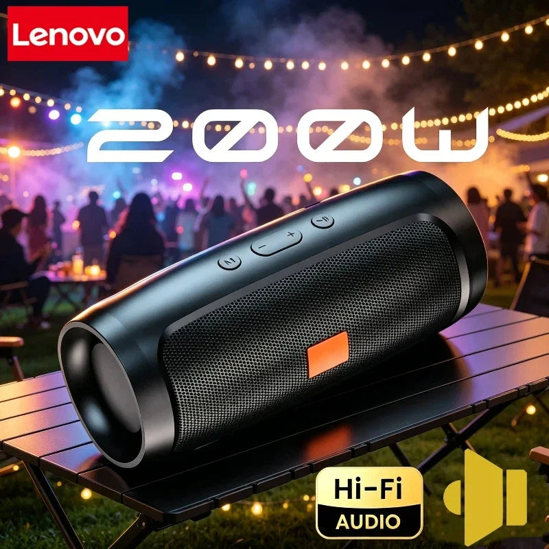 Lenovo FM Portable Bluetooth 5.4 Speakers Dual Speaker Stereo Playback Voice Broadcasting Subwoofer Wireless Speaker For Outdoor