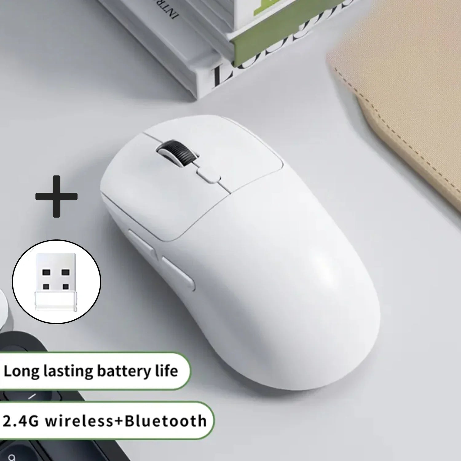 Wireless Mouse three-mode Silent Bluetooth Mice USB Rechargeable Ergonomic Portable Laptop Office Gaming Mouse