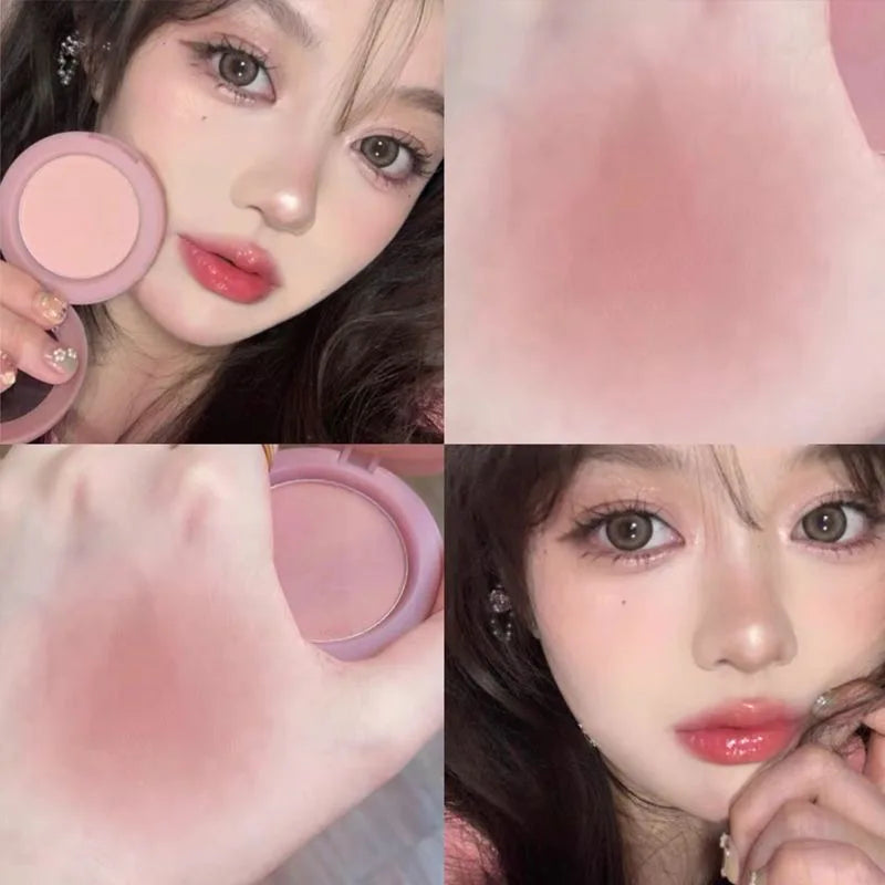 Tidesmit Herorange monochrome matte blush powder in peach orange shade texture close-up for natural makeup look