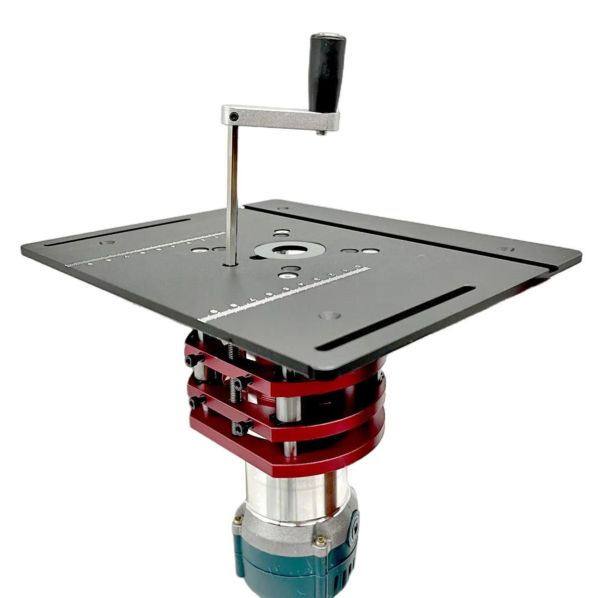 Woodworking Router Lift System and Aluminum Top Plate for 65mm Diameter Motors Workbench Trimmer Engraving Machine DIY Tools