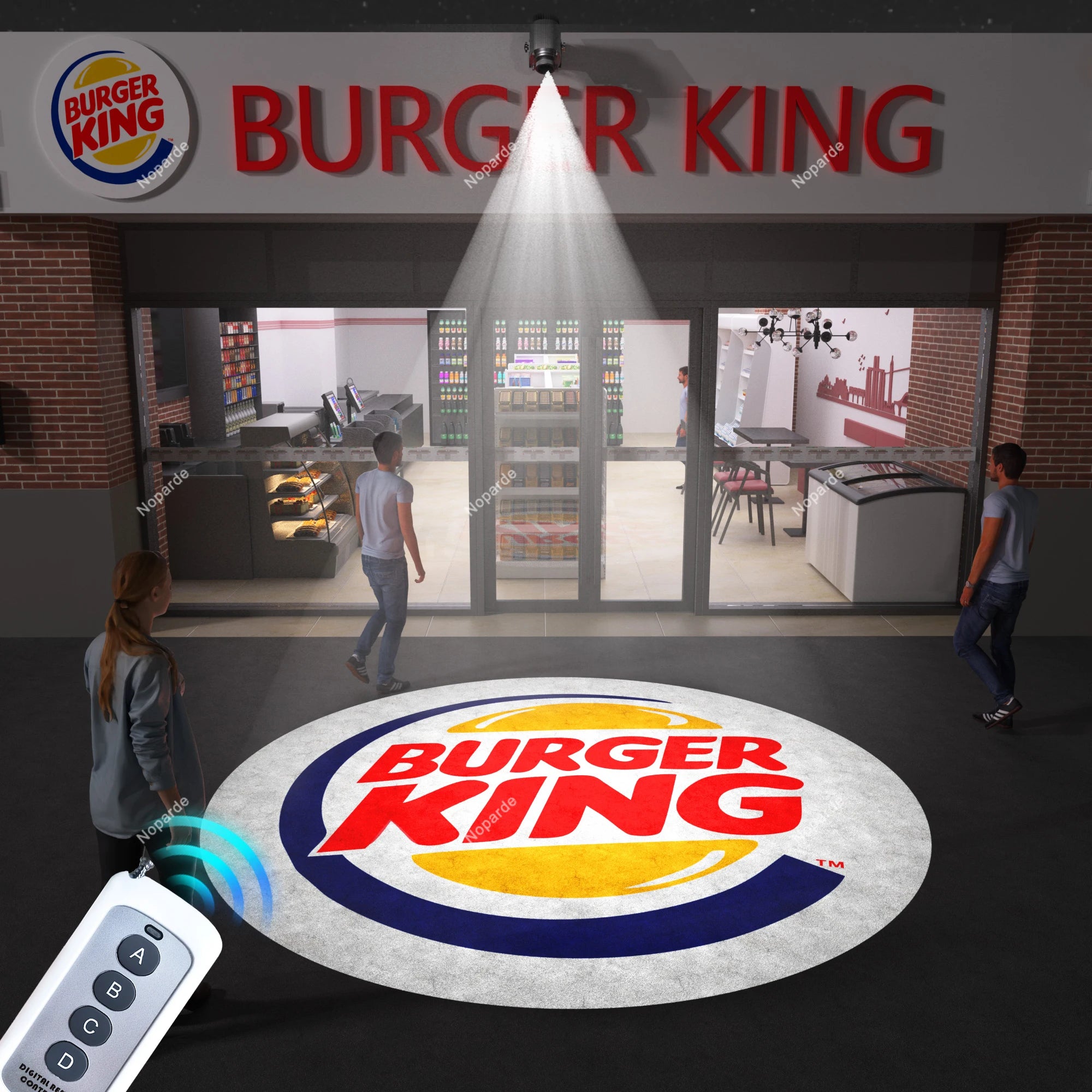Custom Avatar Gobo Advertising Outdoor Lights IP67 Waterproof Rotating LED Logo Projector for Storefront & Shop Entrance Floor
