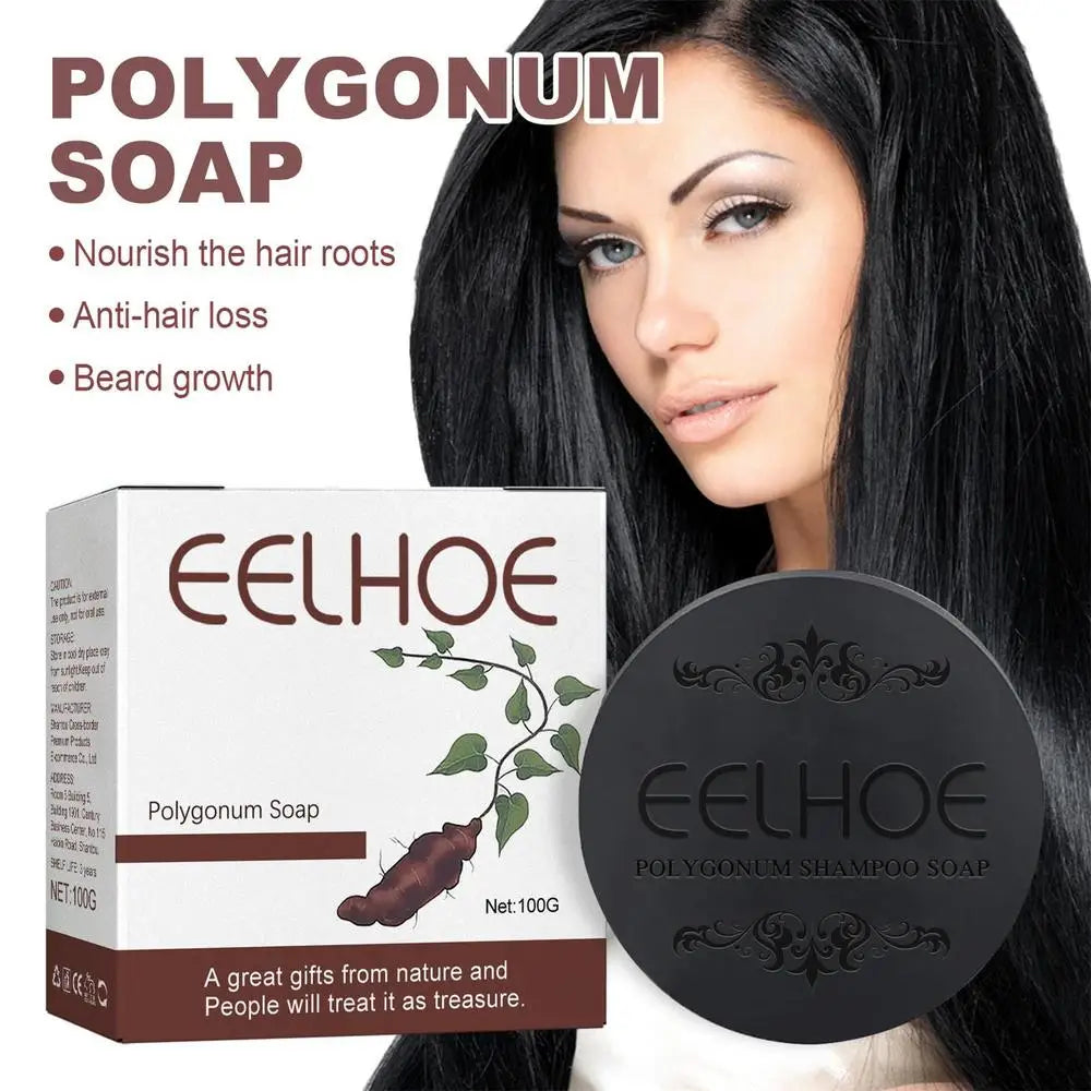 Polygonum Hair Darkening Shampoo Soap Bar Repair Gray White Hair Color To Black Shampoo Soap Hair Nourishing Shampoo Soap Bar