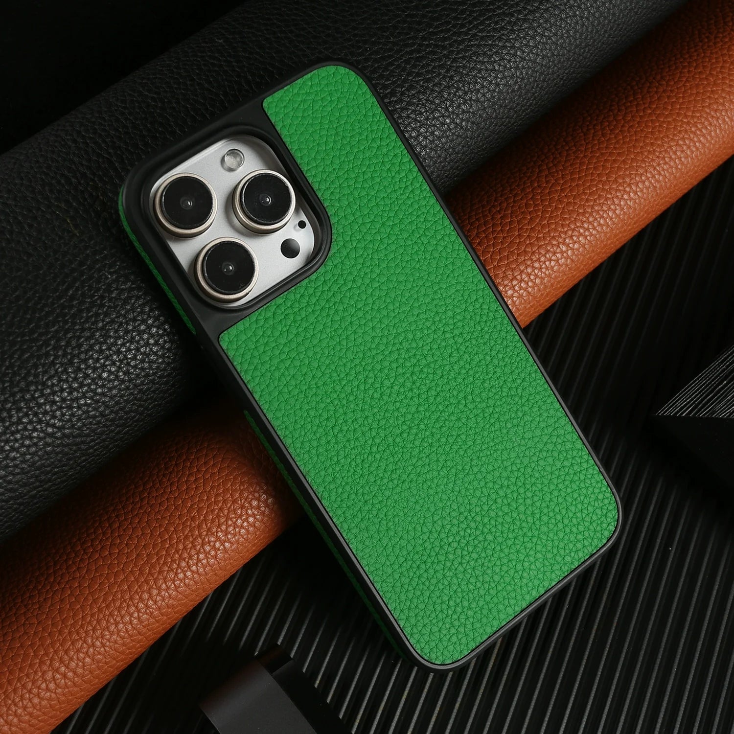Xiaomi 14 Ultra Leather Case - Litchi Pattern Slim Fit Protection Green China Mainland Tidesmit
