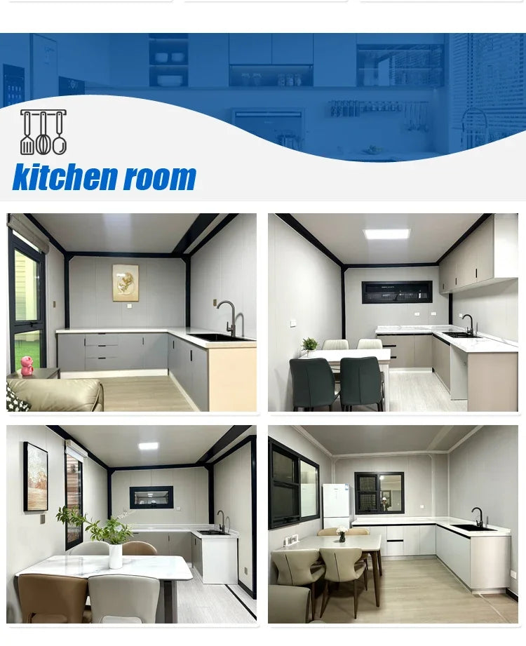 Modern 20ft Mobile Modular Prefab Container Homes Travel Trailer for Office Villa Use Tiny Houses with Sandwich Panel Wheels