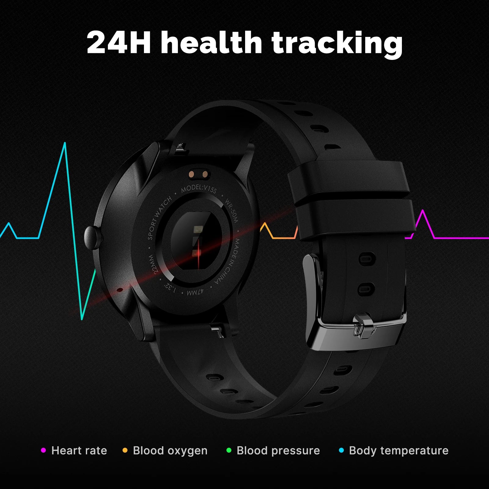 MOES Smart Watch Alexa Built-in Fitness Tracker Heart Rate and Two Dial Styles Blood Oxygen Monitor, IP68 Waterproof Touchscreen