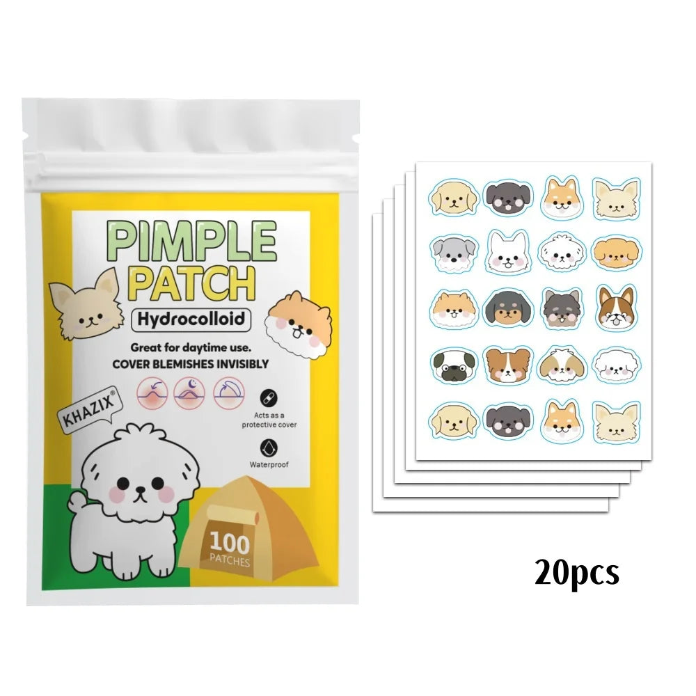 20pcs Cute Dog Pimple Patches / Face / Acne Spot Covers / Blemishes / Pimple Marks / Unisex.