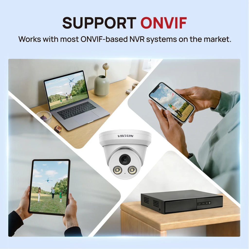VIKYLIN 5/8MP Full Color IP Camera Outdoor POE Onvif Wide Angle 2.8mm AI Humanoid Detection Home CCTV Surveillance Camera IP67