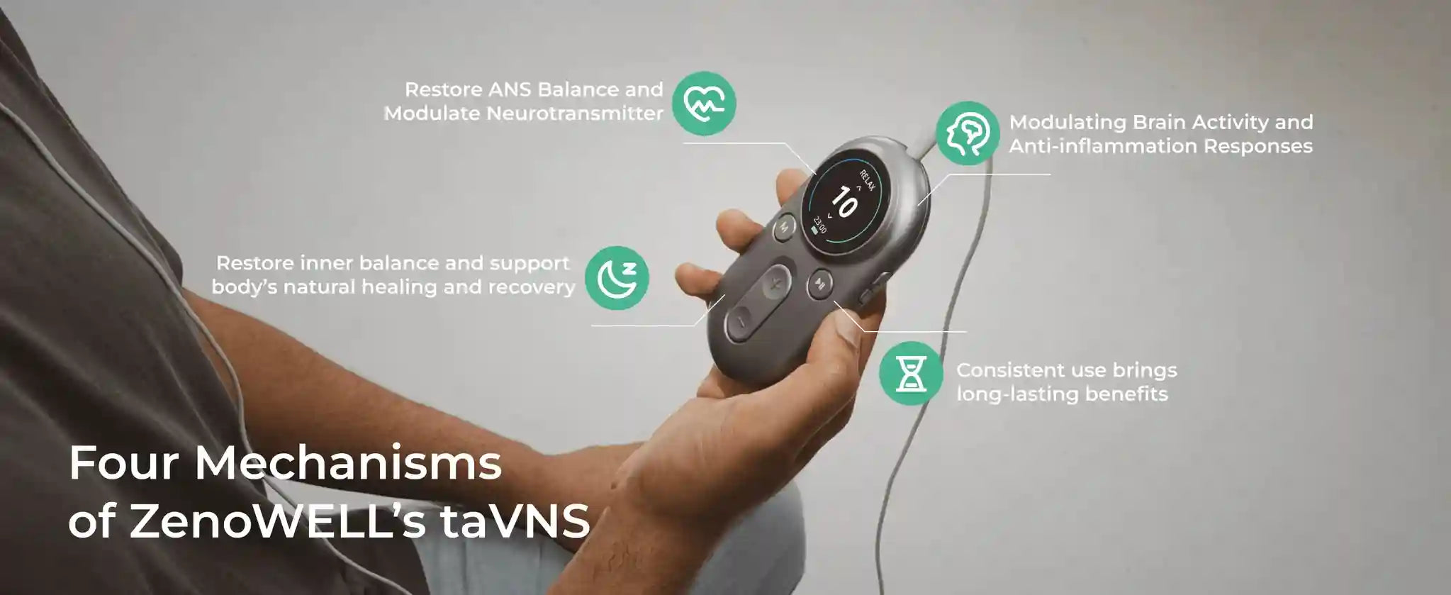 Vagus Nerve Stimulator for Sleep and Headache Relief - Tidesmit Back Massage Instrument Tidesmit