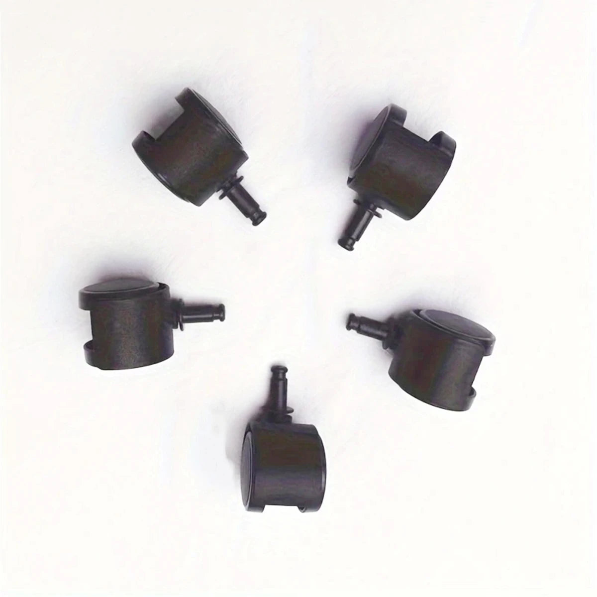 Set of black rolling wheel casters for vertical planter base