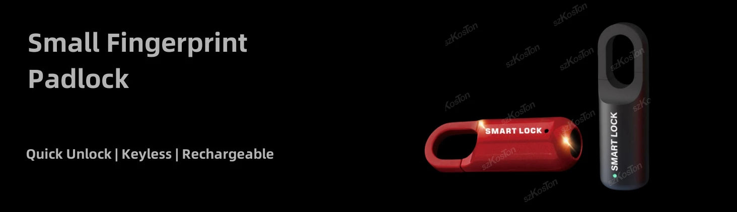 Mini Smart Fingerprint Lock Biometric Keyless Thumbprint Padlock School Gym Locker Small Rechargeable Electronic Locks