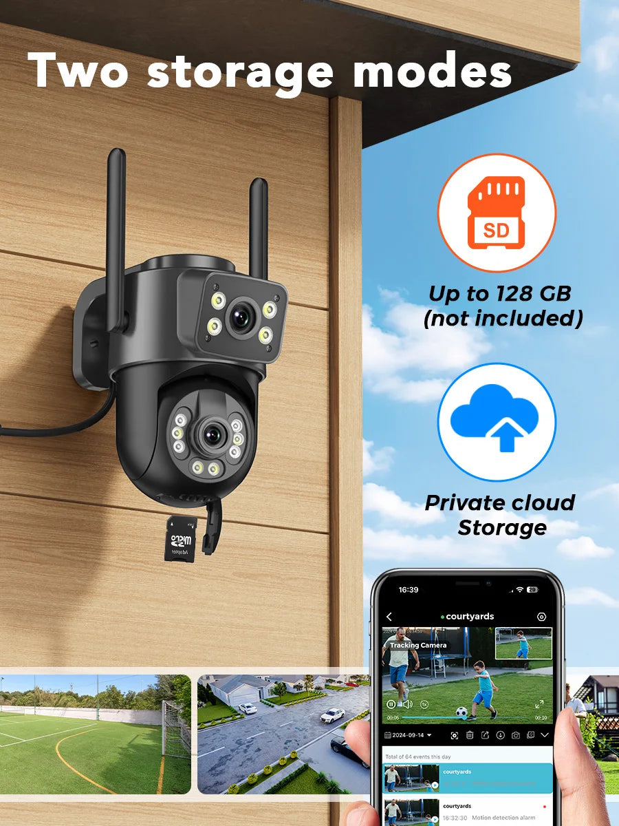 BESDER 5K 10MP PTZ Wifi Camera AI Auto Tracking 5G Dual Band Outdoor Dual Lens 8MP 4K CCTV Security IP Camera Wifi6 Cam Audio