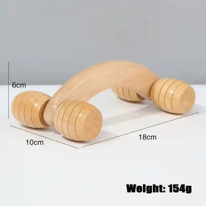 Wooden Massage Roller for Deep Tissue Muscle Relief - Tidesmit Massage Roller Shape-L Tidesmit