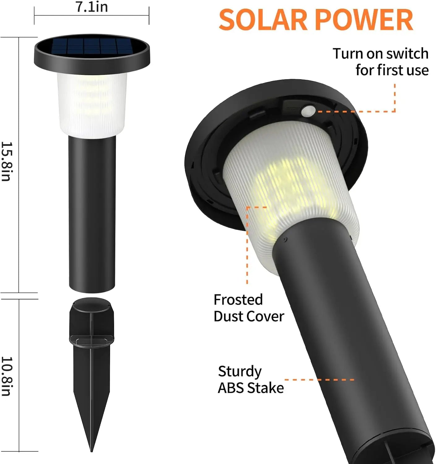 Intelamp 3800mah 500LM 2 Pack Solar Pathway Lights Lawn Lights Outdoor Auto On/Off Landscape Light For Yard Garden Driveway Patio Walkway
