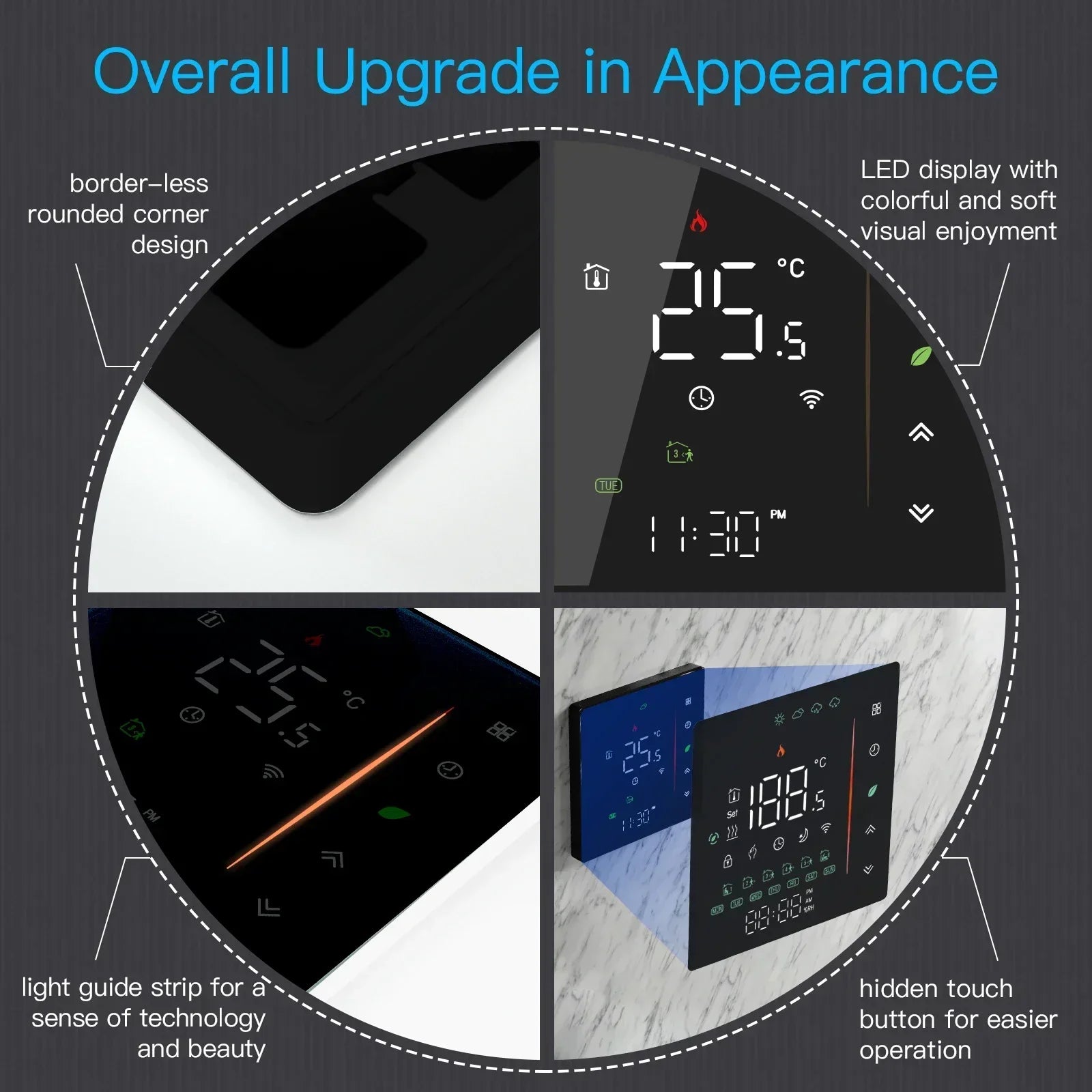 MOES Thermostat WiFi Wireless Room Temperature Controller of Water/Electric Floor Heating Gas Boiler Humidity Tuya Alexa Google