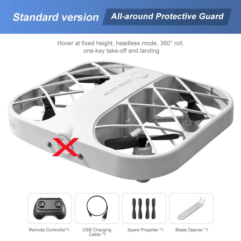 Mini Foldable Camera Drone with 8K Resolution - Portable RC Quadcopter no camera white Tidesmit