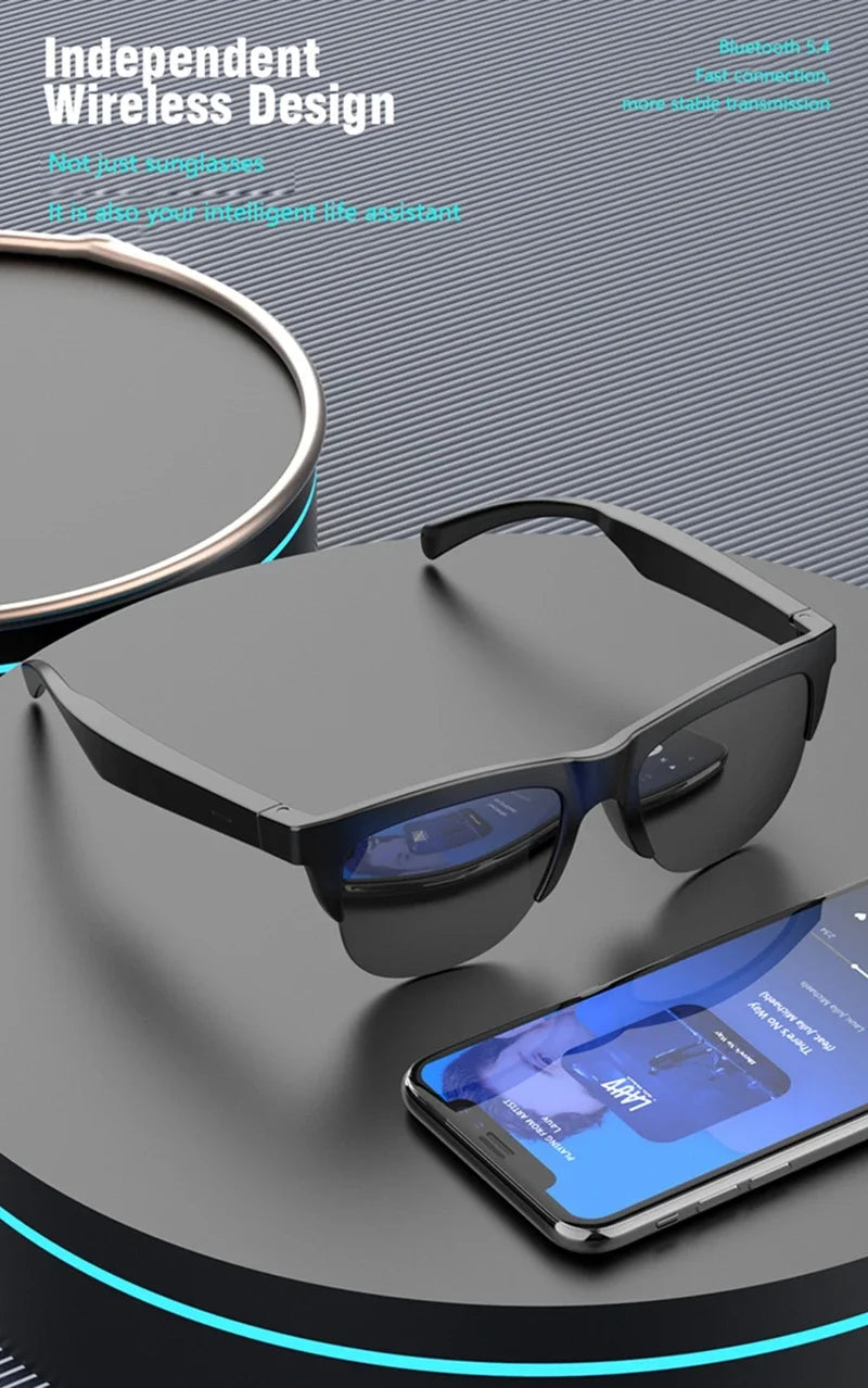 Bluetooth Sunglasses with Spatial Audio & UV Protection - Black Tidesmit