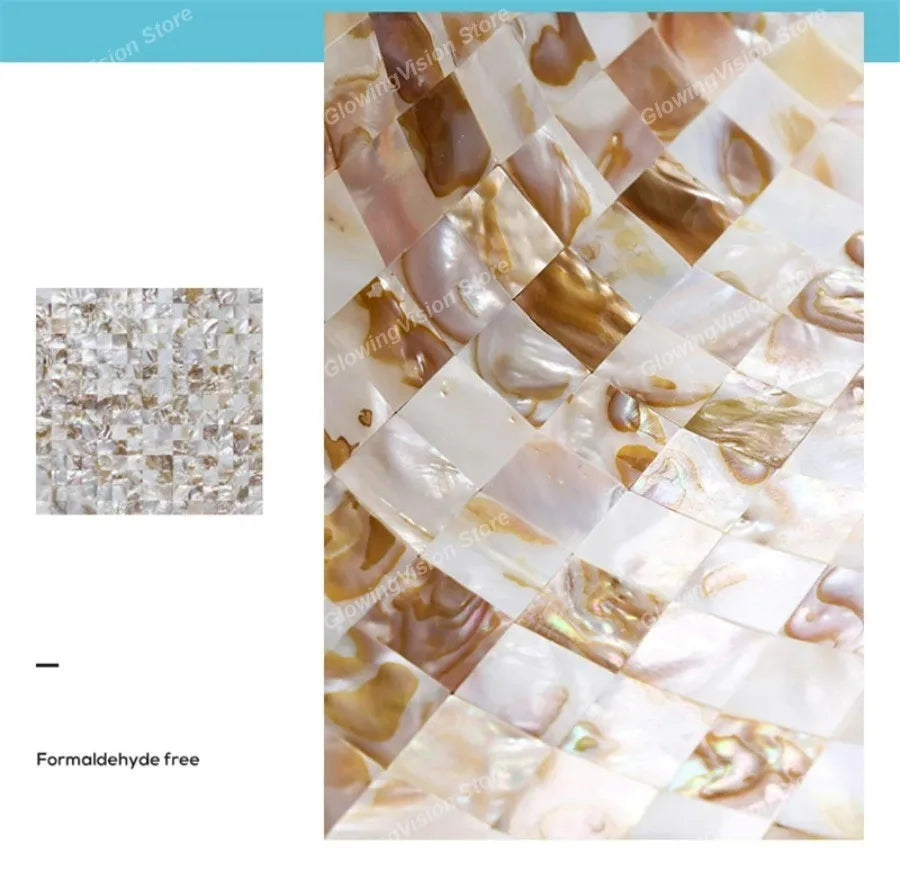 30 CM Natural Shell Mosaic Tile Sticker Sheet Mother of Pearl Wallpaper Tile for Interior Decoration Bathroom Kitchen Wall Tiles