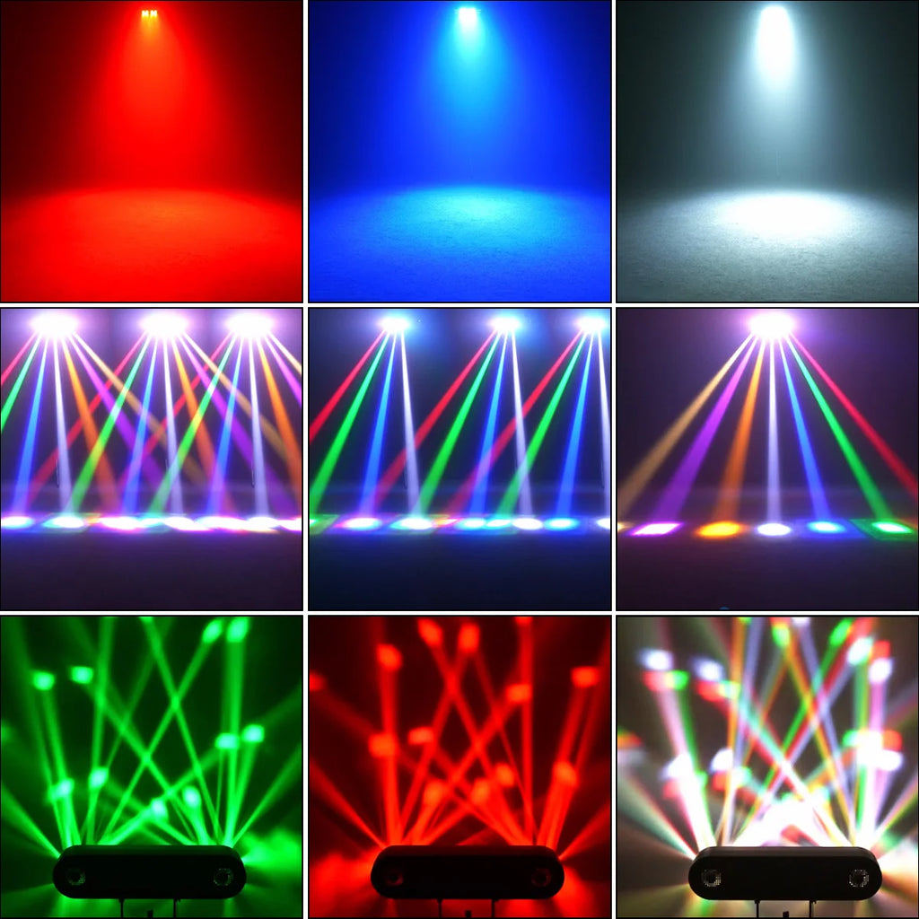 150W 5in1 Double Bee Eye Stage Light DMX512 Sound Activated Strobe RGBW LED Effect Light for DJ Disco KTV Theater