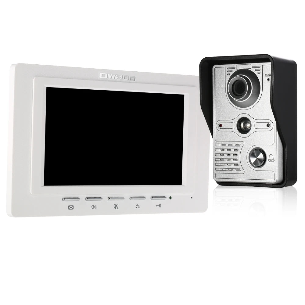 IR-CUT Outdoor Camera 7 inch Wired Video Doorbell Indoor Monitor Visual Intercom Two-way Audio Remote Unlock Video Door Phone