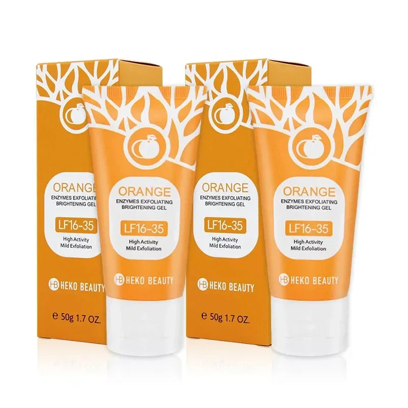 Orange Exfoliating Gel for Face and Body - Deep Pore Cleanser (50g-100g) Scrubs Treatments Exfoliator 50g 2pcs Tidesmit