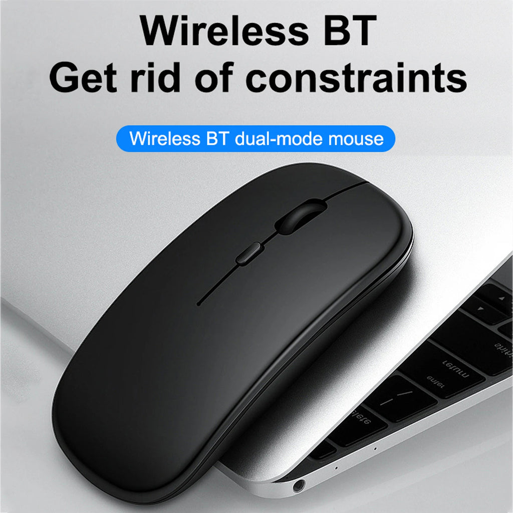 Wireless Mouse with 2.4G Bluetooth-compatible Dual Modes, 1600 DPI Adjustable, Silent Clicking, Portable Ergonomic Laptop Mouse