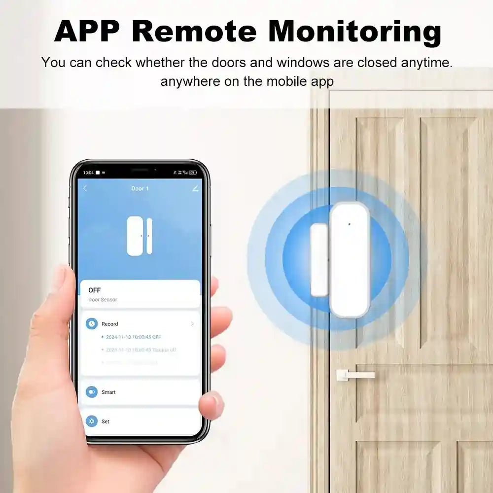 Zigbee Door Window Sensor for Smart Home Automation - White Tidesmit
