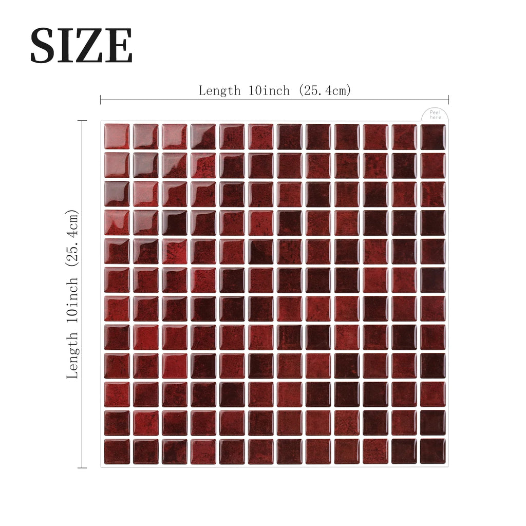 10 Sheets Brick Wall Stickers 3D Mosaic Patterned Vinyl Tiles Marble Textured Surface Wallpaper For Home Application