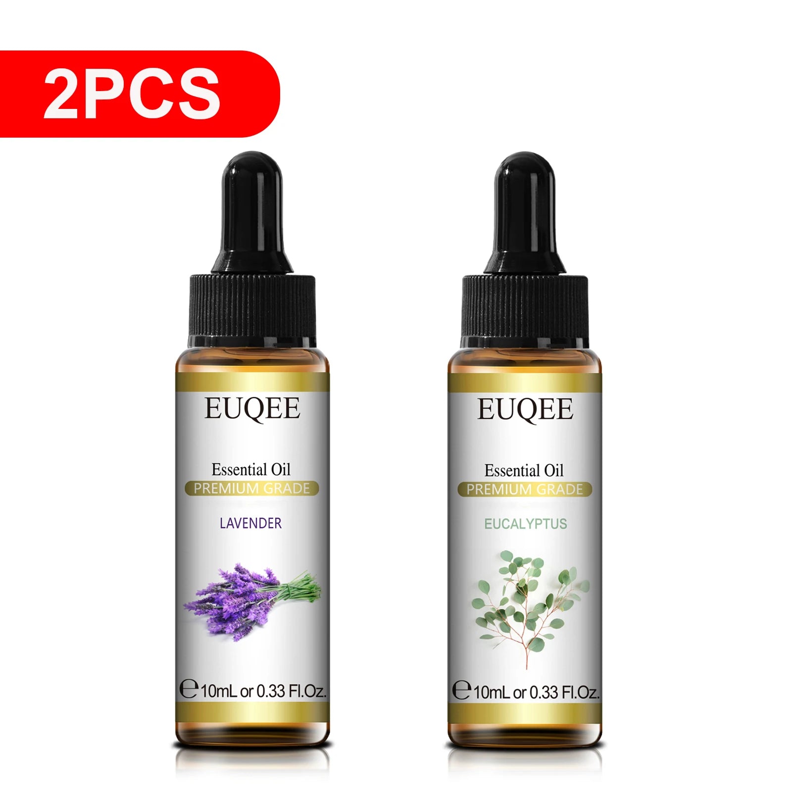 EUQEE 10ml Pure Essential Oil For Aromatherapy Diffuser-Jasmine Eucalyptus Frankincense Cinnamon Lavender Aroma Essential Oils