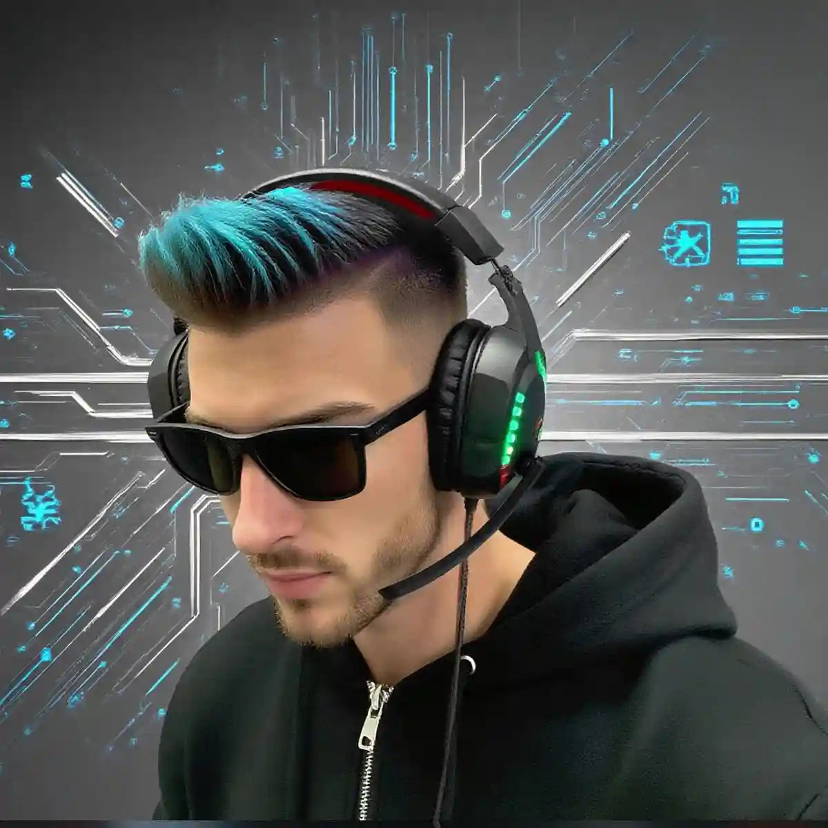 Wired Gaming Headset with RGB Audio - Black and Red Over-Ear Design Tidesmit