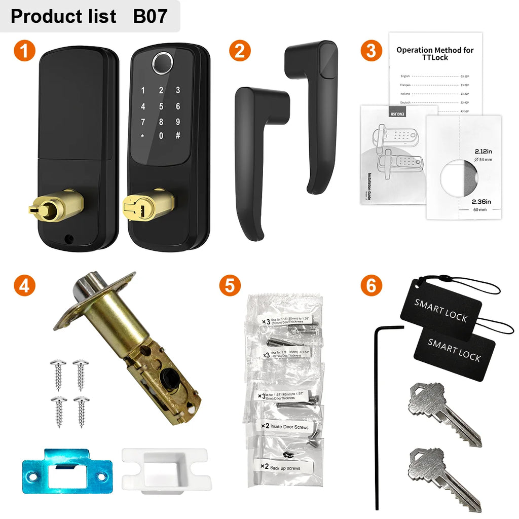 Wifi Smart Door Lock With APP/ Biometric Fingerprint / Password /Smart Card /Key Unlock/ USB Emergency Charger Electronic Lock