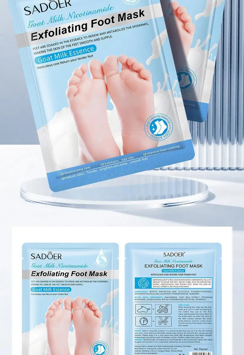 Lavender Foot Mask Moisturizing Exfoliating Treatment - 5 Pairs Set Scrubs Treatments Tidesmit