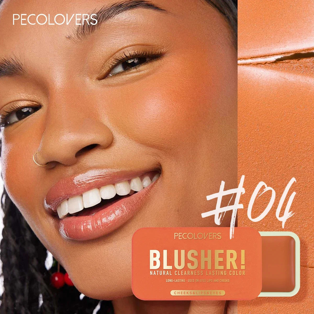 Tidesmit Lasting Rose Orange cream blush texture swatch for soft mist cheek contour and brightening face makeup