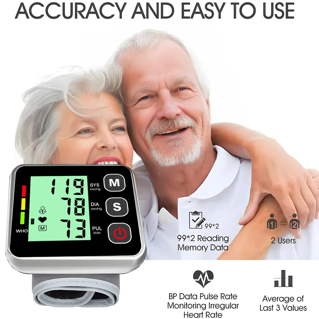 Smart Electronic Bp Monitors High Accurate BP Monitors Wrist Blood Pressure Monitor Tonometer Digital Sphygmomanometer