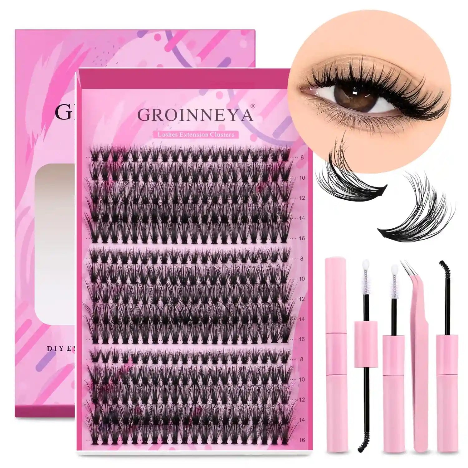 DIY Lash Extension Kit with Bond and Seal - Pro Cluster Set Lip Care Tidesmit