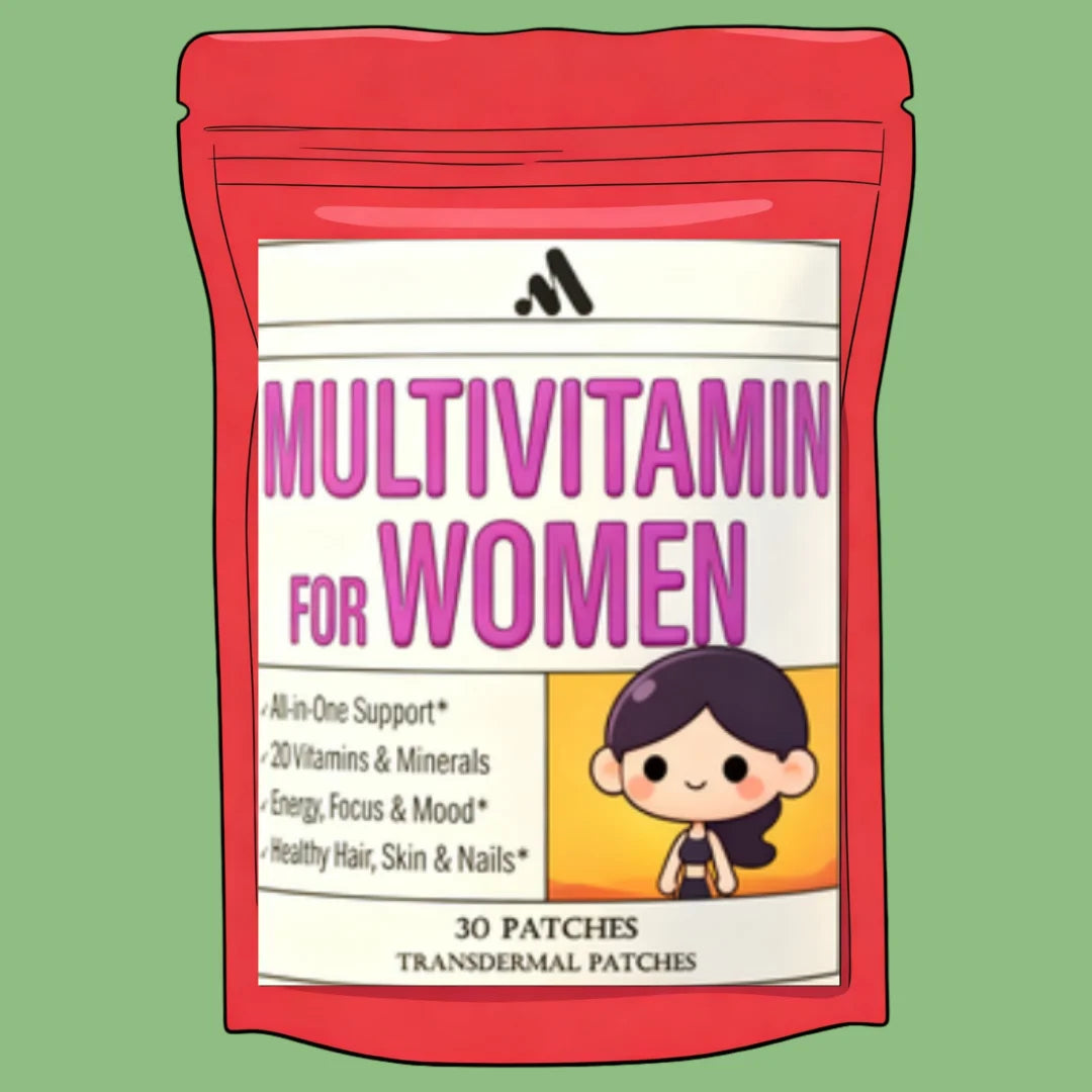 Womens Multivitamin Transdermal Patches with Vitamin A, B , C, D, and E, Calcium and Magnesium, Immune Support 30 Patches