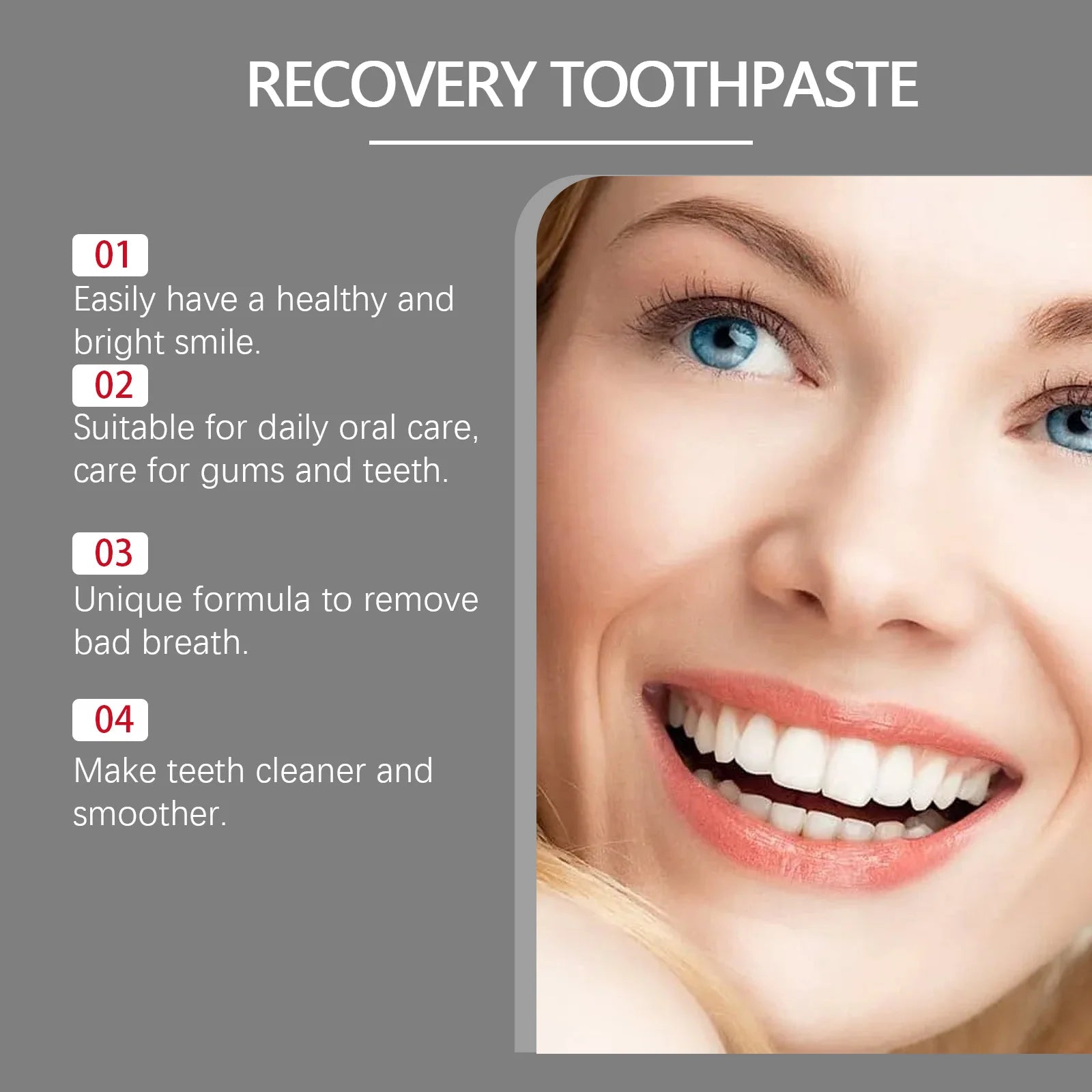 Tidesmit hydroxyapatite whitening toothpaste for enamel repair, stain removal, and fresh breath.