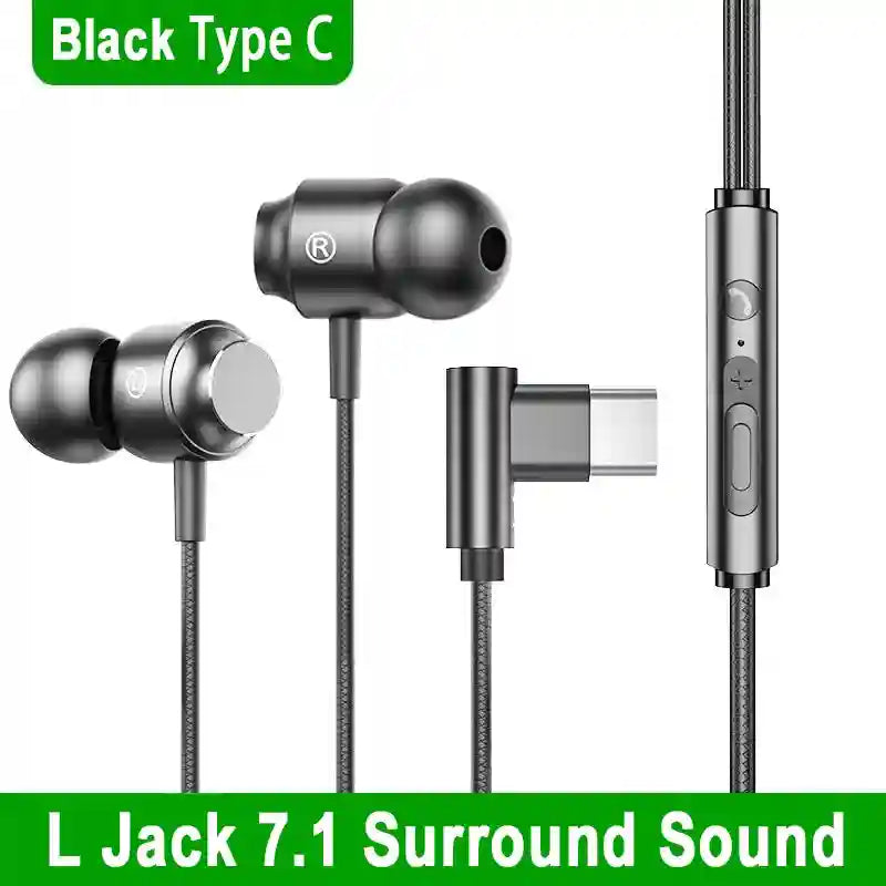 Wired Gaming Headset with Mic - HiFi Surround Sound Audio by Tidesmit Black Type C Tidesmit