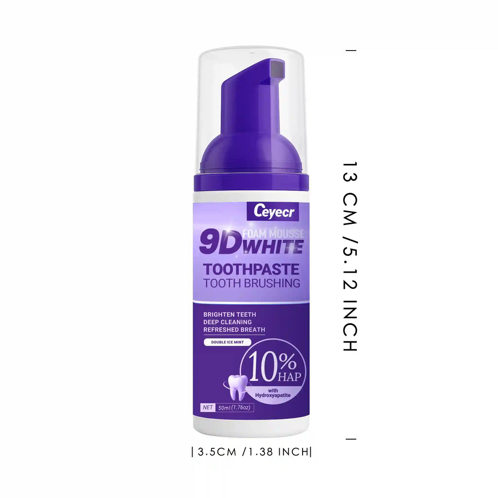 Tidesmit 9D white mousse toothpaste for effective teeth whitening and removing yellow stains for oral freshness