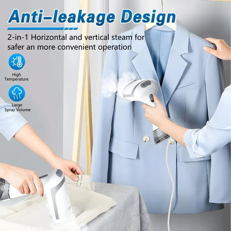 Tidesmit 1500W foldable handheld garment steamer showing compact travel-friendly design and heating element detail