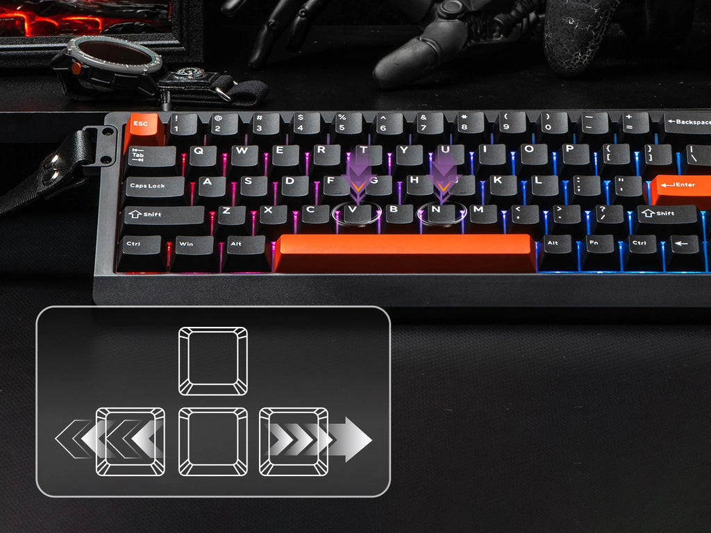 EPOMAKER HE68 Lite 65% ANSI US Layout Tray-Mounted Wired Hall Effect Magnetic Mechanical Keyboard DKS SOCD RGB Backlight