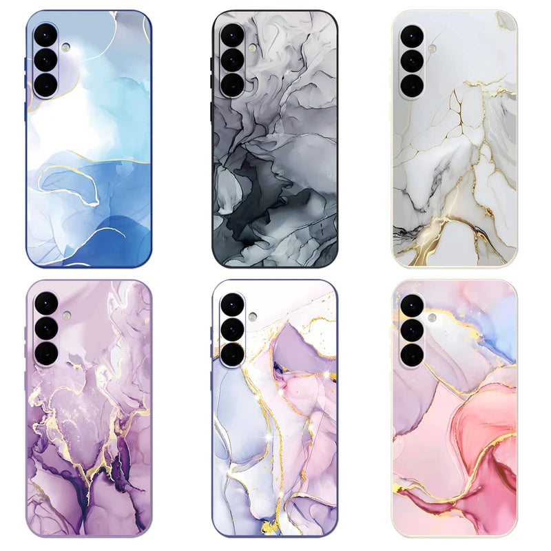 Samsung Galaxy S24 Marble Case with Lanyard - Slim Military Protection Tidesmit