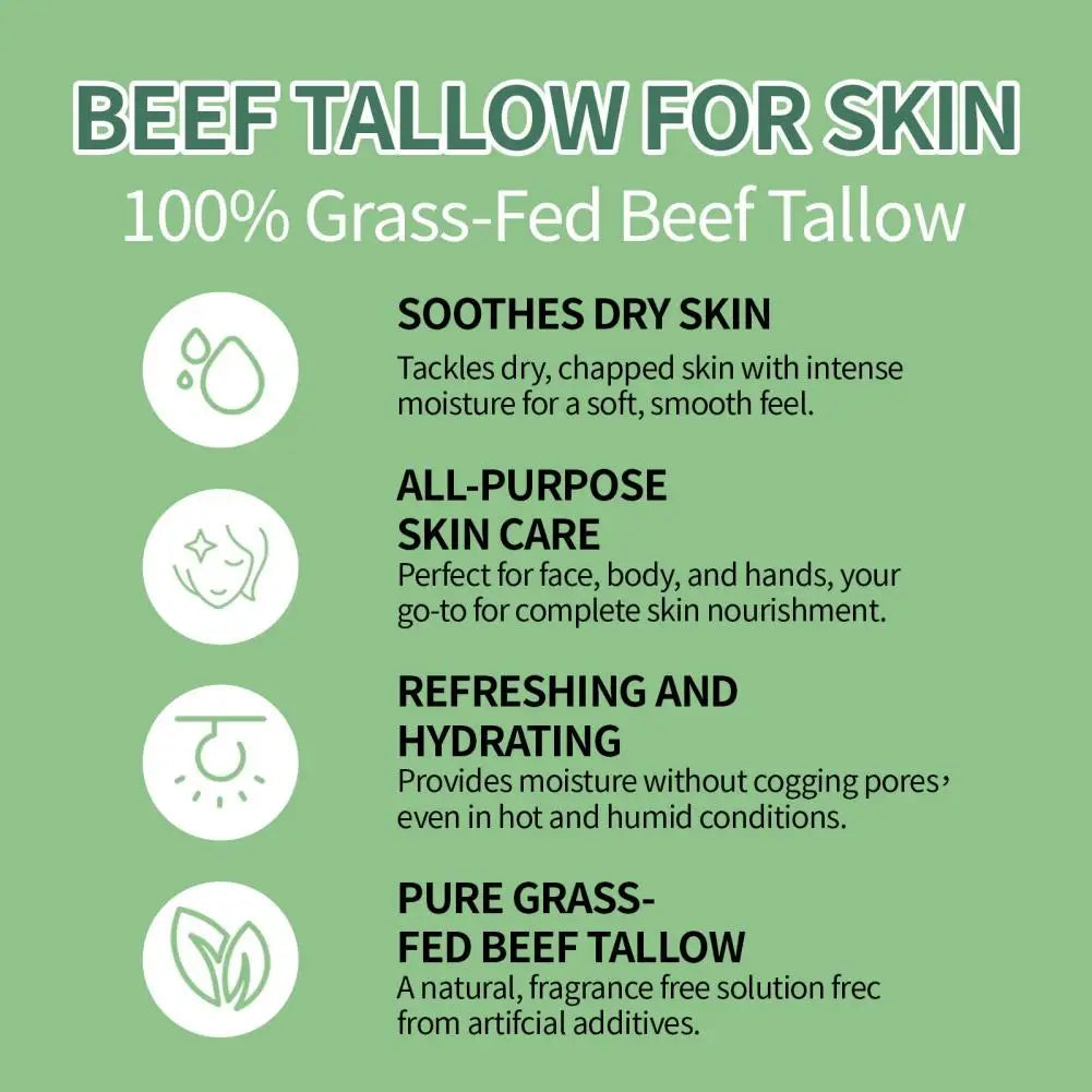 2PCS Beef Tallow Honey Moisturizer Cream Brightening Rejuvenation Nourishing Hydrating Redness Repair Pore Women Cosmetics 120g