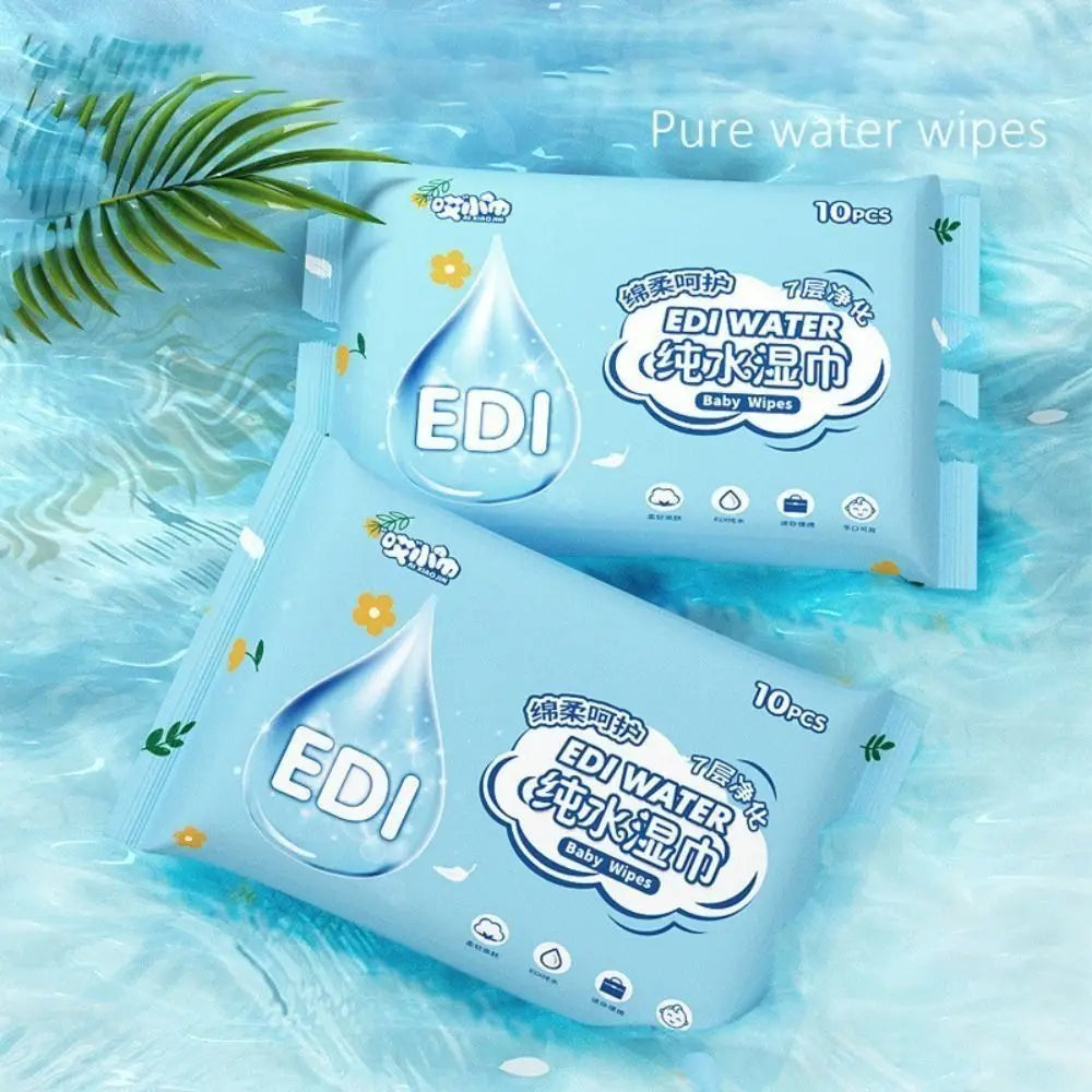 10Pcs/Pack Spunlace Nonwoven Fabric Baby Wipes EDI Pure Water Extractable Baby Care Tools Disposable Portable