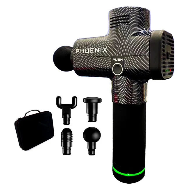 Deep Tissue Massage Gun for Muscle Recovery, 6 Heads - Tidesmit Body Shaping Massage Equipment A2-4 Heads Black Tidesmit