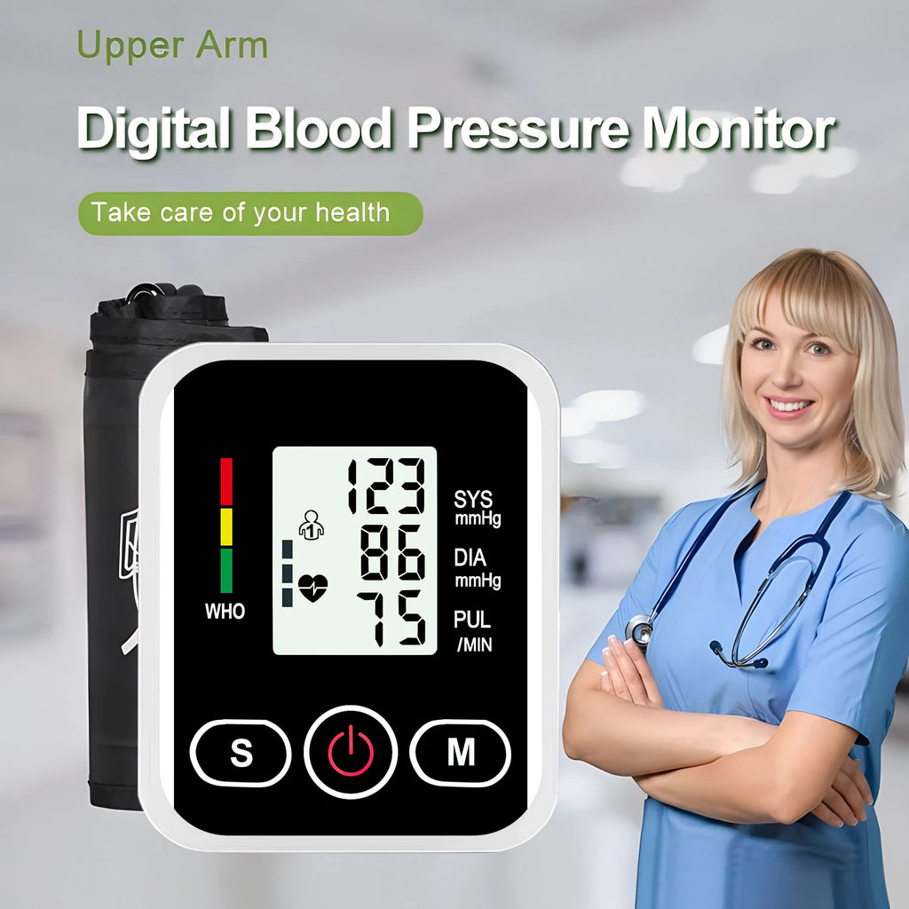 New Blood Pressure Monitor Upper Arm Automatic Tonometer Digital Tensiometer BP Monitor Medical Sphygmomanometer Health Care