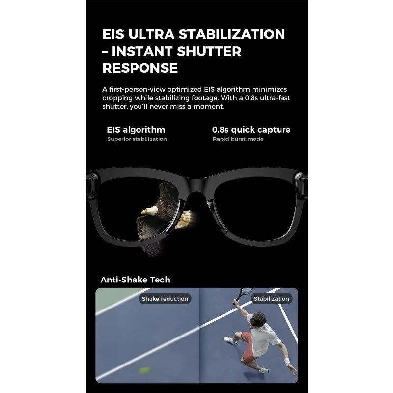 Smart Glasses With 8MP AI Camera and Spatial Audio - Tidesmit Tidesmit