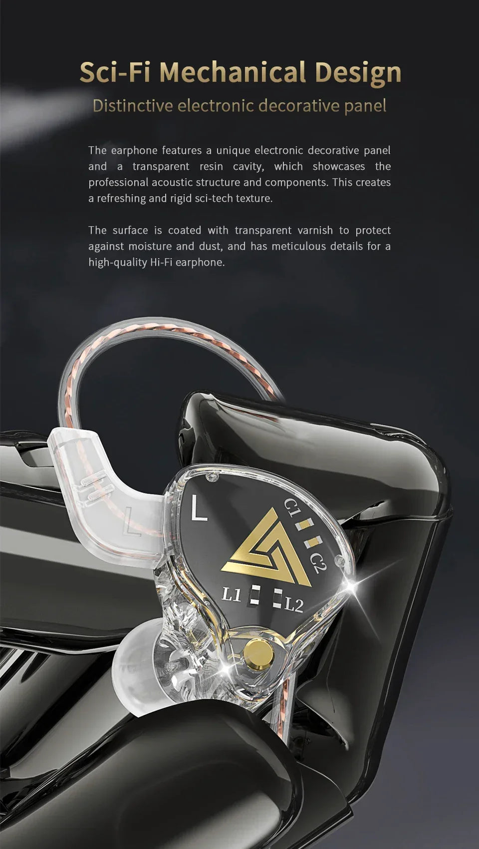 Wired In-Ear Monitors HiFi Stereo Earphones with Mic by Tidesmit Tidesmit