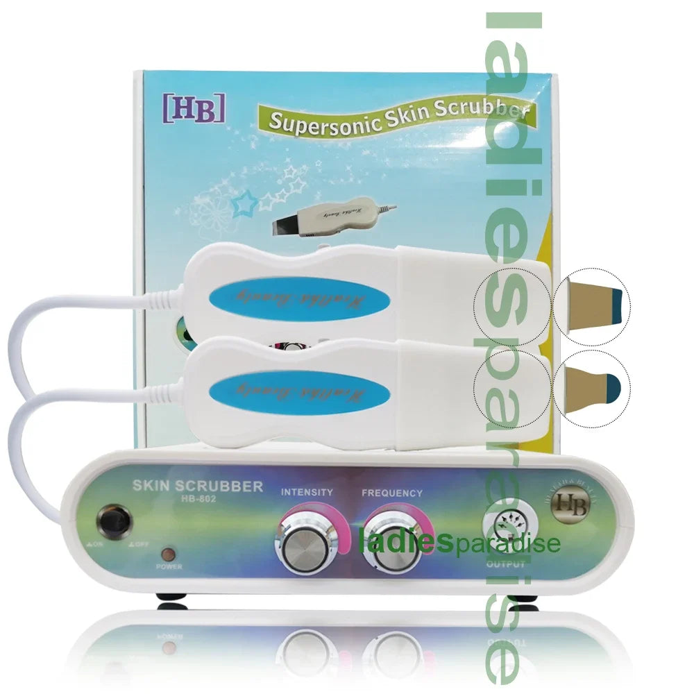 Ultrasonic Facial Skin Scrubber | Deep Pore Exfoliator & Spa Tool Scrubs Treatments a set and round head China Mainland